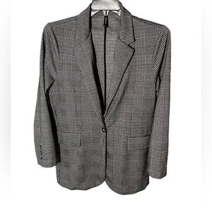 Massini Women’s Black / White Plaid 1-button Blazer